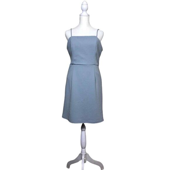 She + Sky Dresses & Skirts - She + Sky Dress Womens Large Blue Slate Sleeveless Strappy Mini‎ A Line